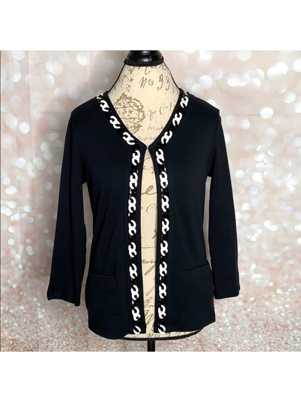 RAFAELLA - Open-Front Cardi